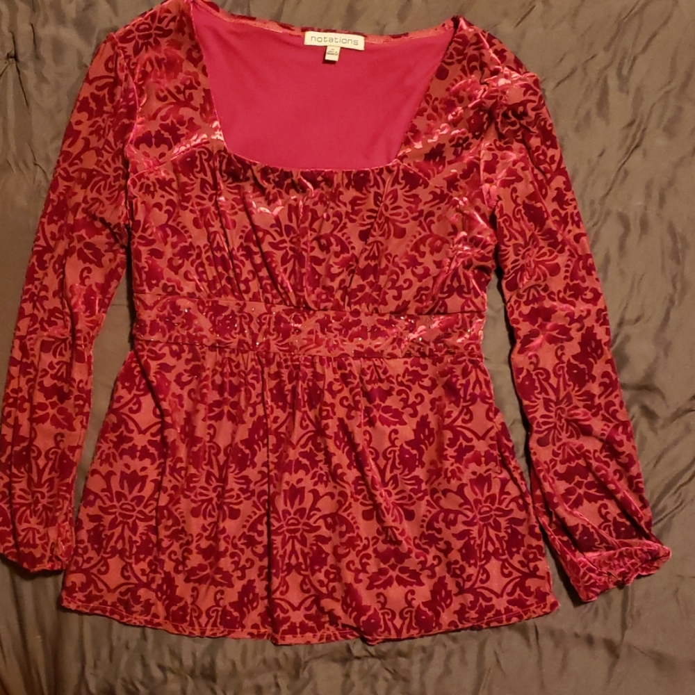 Red Crushed Velvet Top